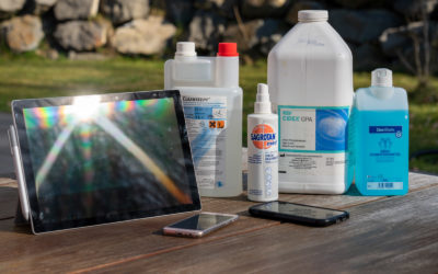 Disinfection of touchscreen, tablet, cell phone and co.